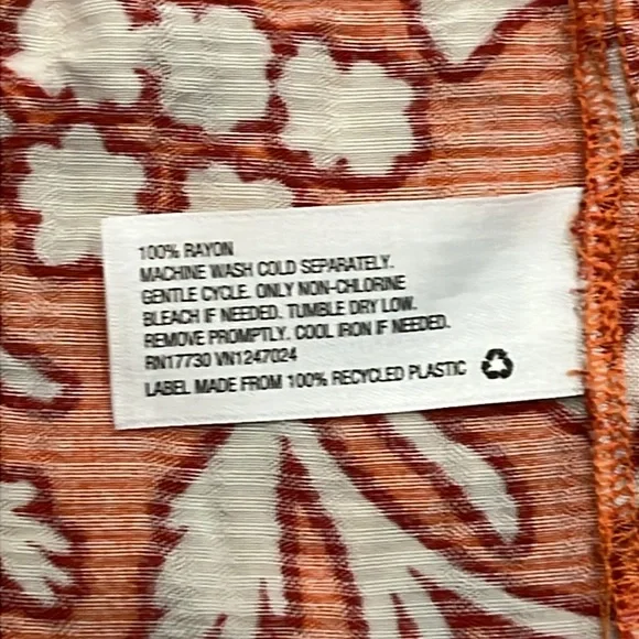 Knox Rose Women’s Orange Floral Vneck Flowy Dress Size S - Picture 5 of 8